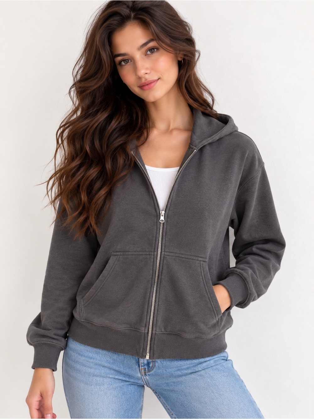 Hollister NWT Men’s Charcoal Gray Full Zip Hoodie Size XS